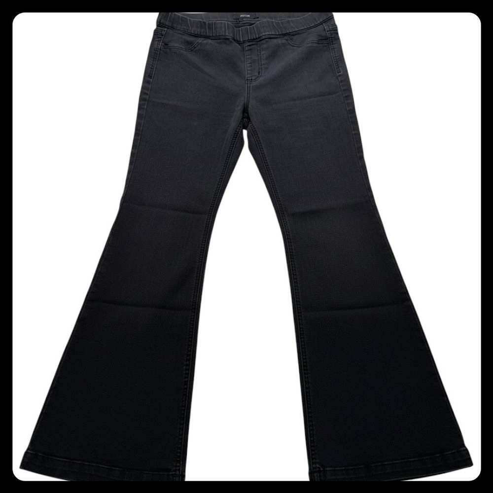 Cello Flare Jeans Women L Black Pull On Stretch Denim Bell Bottoms Retro